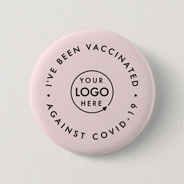 Jag har vaccinerats | Business Logotyp Rosa Covid  Knapp (Framsida)