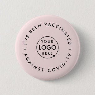 Jag har vaccinerats Business Logotyp Rosa Covid Knapp