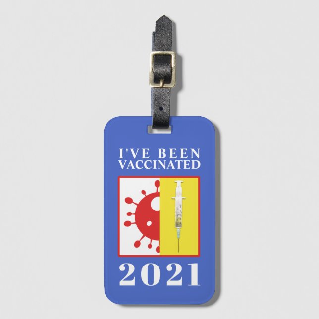 Jag har vaccinerats för Covid-19 2021 Bagagebricka (Framsida vertikal)