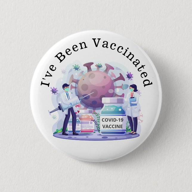 Jag har vaccinerats för Covid-19 Button Knapp (Framsida)