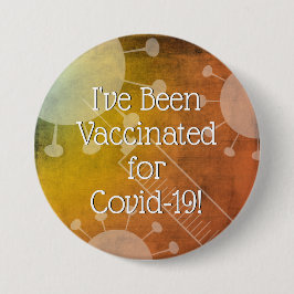 Jag har vaccinerats för Covid-19, Orange Grunge Knapp
