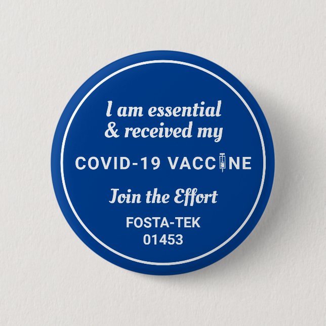 Jag har vaccinerats med Covid Shot Anpassningsbar  Knapp (Framsida)