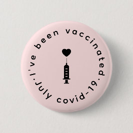 Jag har vaccinerats | Rosa sött hjärta Säkerhet  Knapp