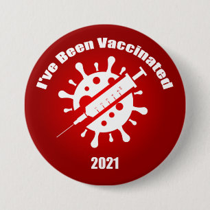 Jag har vaccinerats rött knapp