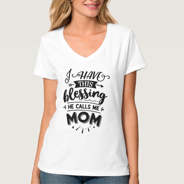 Jag har välsignelsen, han ringer mig Mamma T Shirt (Framsida)