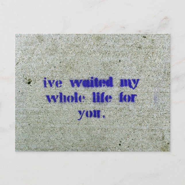 Jag har väntat hela mitt liv på dig vykort (Framsida)