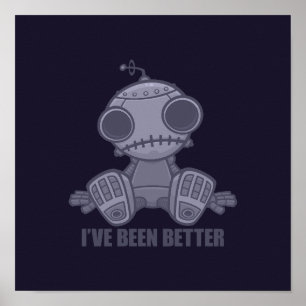 Jag har varit bättre Ledsen Robot Tecknad Poster