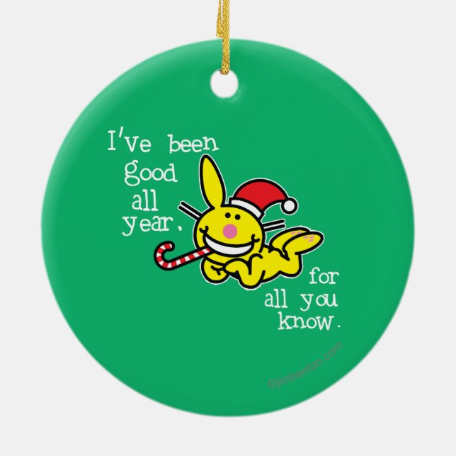 Jag har varit bra allt år julgransprydnad keramik (Baksidan)