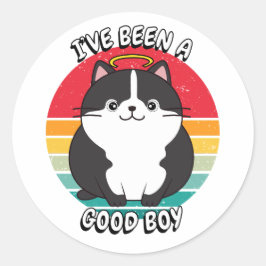Jag har varit en bra pojke - tjock katt runt klistermärke