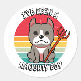 Jag har varit en stygg pojke - grått hund runt klistermärke