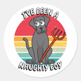 Jag har varit en stygg pojke - stor hund runt klistermärke