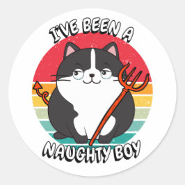 Jag har varit en stygg pojke - tjock katt runt klistermärke