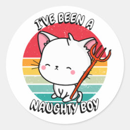Jag har varit en stygg pojke - vit katt runt klistermärke