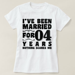 Jag Har Varit Gift i 04 År Bröllopsfest Roligt T Shirt