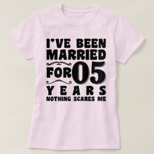 Jag Har Varit Gift i 05 År Bröllopsfest Roligt T Shirt