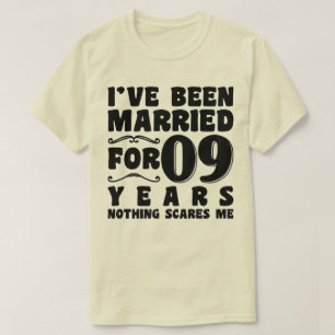 Jag har varit gift i 09 år bröllopsjubileum t shirt