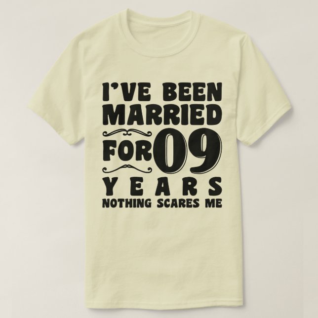 Jag har varit gift i 09 år bröllopsjubileum t shirt (Design framsida)
