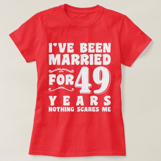 Jag har varit gift i 49 år Matchande par T Shirt (Design framsida)