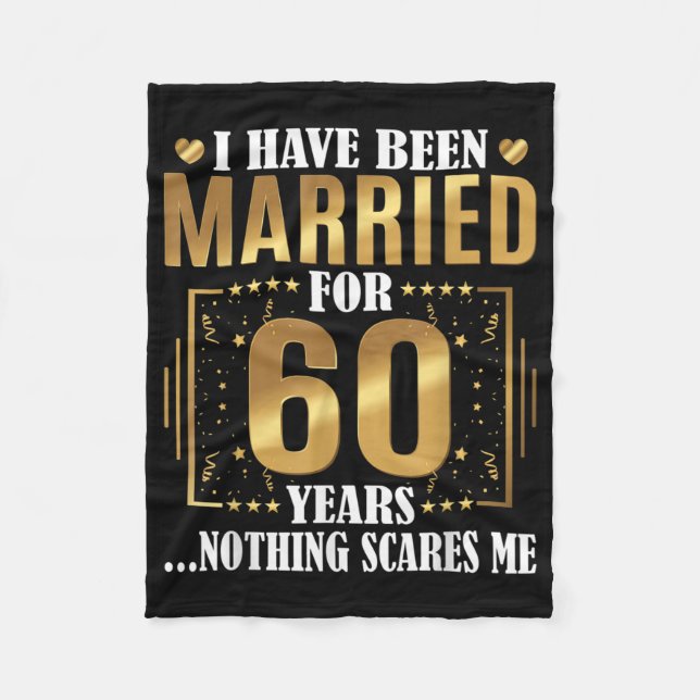 Jag har varit gift i 60 år 60 Bröllop Fleecefilt (Framsidan)