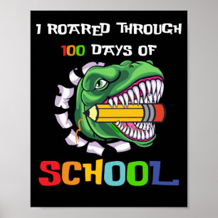 Jag har varit i 100 dagar i skola TRex Dinosaur Poster