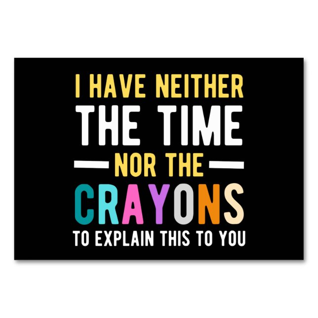 Jag har varken tid eller kritor att förklara bordsnummer (Framsidan)