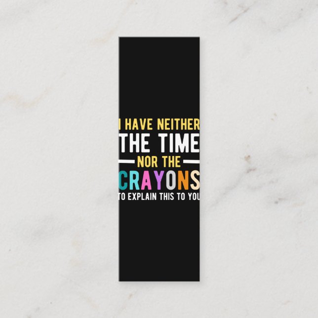 Jag har varken tid eller kritor att förklara lojalitetskort (Framsida)