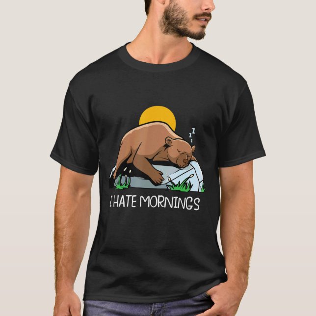 Jag har varningar Cute Seeping Bear T Shirt (Framsida)