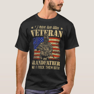 Jag har veteran och farfar American Flagga Fathe T Shirt