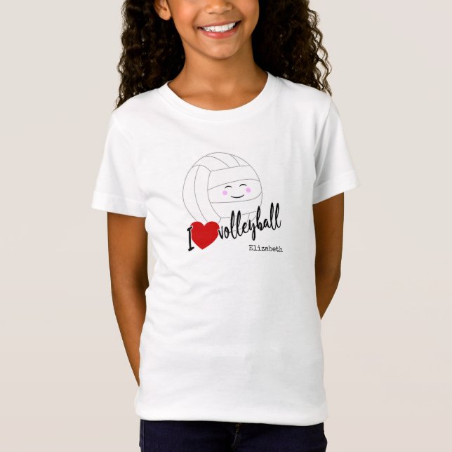 Jag har volleyball lycklig kawaii-flickors volleyb t shirt (Framsida)