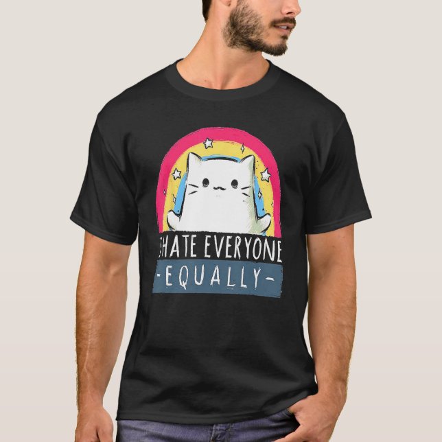 Jag Hatade Alla Lika Regnbågskatt T Shirt (Framsida)