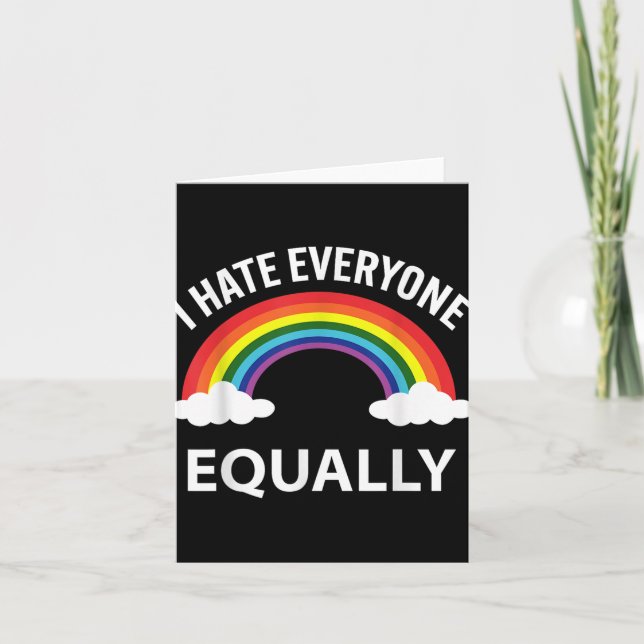 Jag hatar alla lika Lgbtq Pride Month Flagga Rai Kort (Framsida)