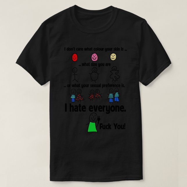 Jag hatar alla t shirt (Design framsida)