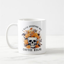 Jag hatar alla utom kaffe Hjälp Skeleton Halloween