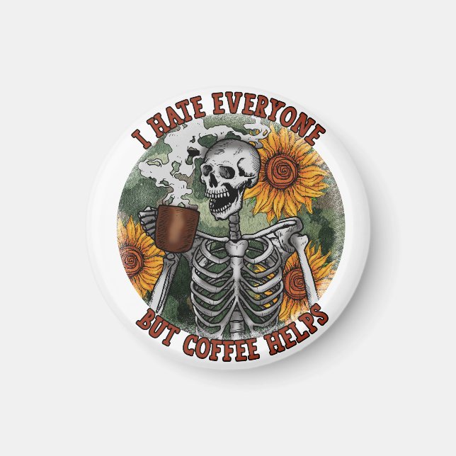 Jag hatar alla utom kaffe hjälper magnet (Framsidan)