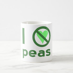 Jag hatar ärter Grön text Kaffemugg