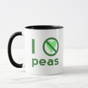 Jag hatar ärter Grön text Mugg