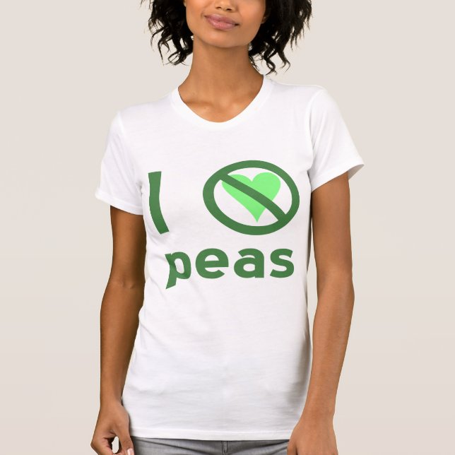 Jag hatar ärter Grön text T Shirt (Framsida)
