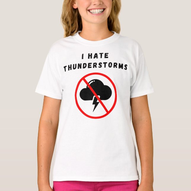 Jag hatar åskväder t shirt (Framsida)