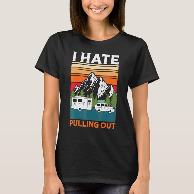 Jag hatar att dra ut båtliv  Retro båtkapten T Shirt (Framsida)