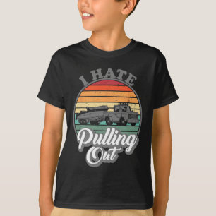 Jag hatar att dra ut retro båtliv fiske båt kul t shirt