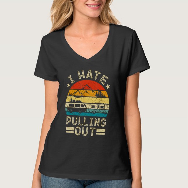 Jag hatar att dra ut Retro boating båtkapten T Shirt (Framsida)