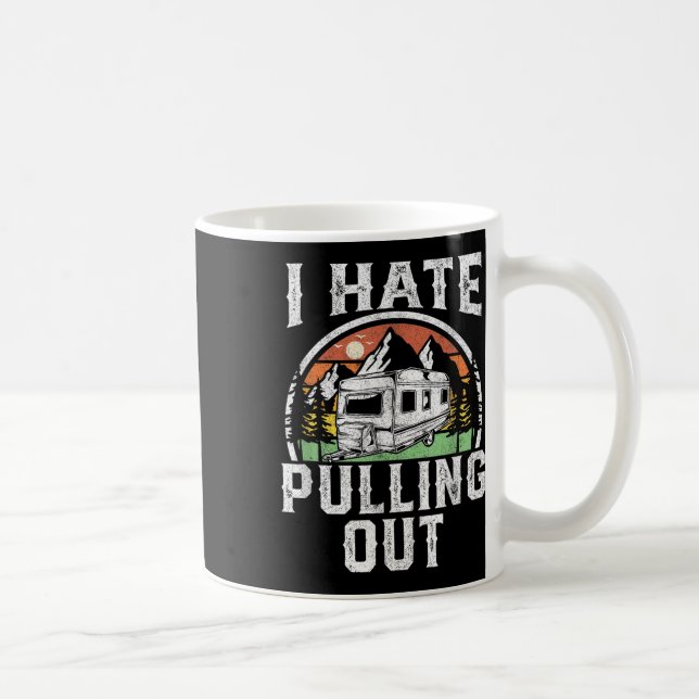 Jag hatar att dra ut rolig husbil RV camping släpv Kaffemugg (Höger)