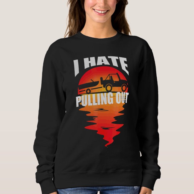 Jag hatar att dra ut solnedgångsbåten trailer kapt t shirt (Framsida)
