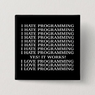 Jag hatar att programmera/mig älskar att knapp