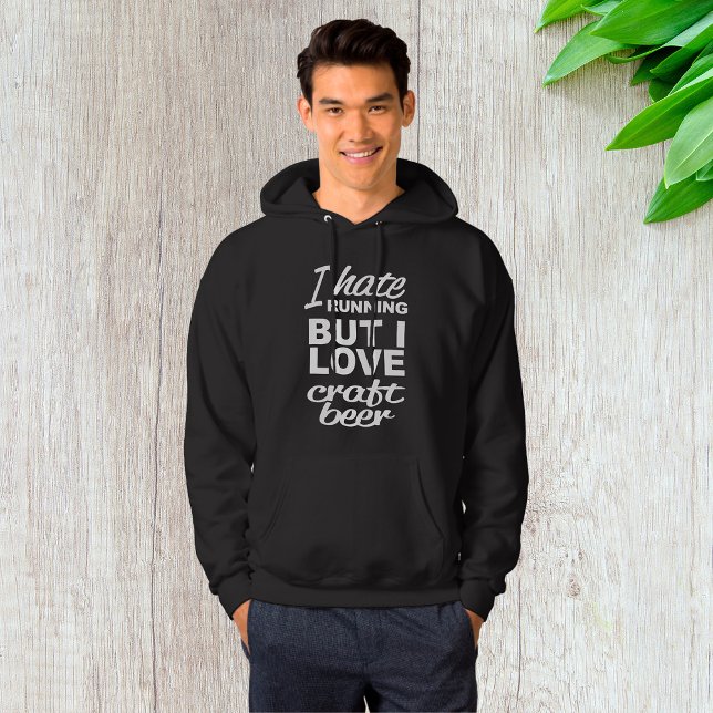 Jag hatar att springa, men jag Kärlek Craft Beer M Hoodie (Skapare uppladdad)