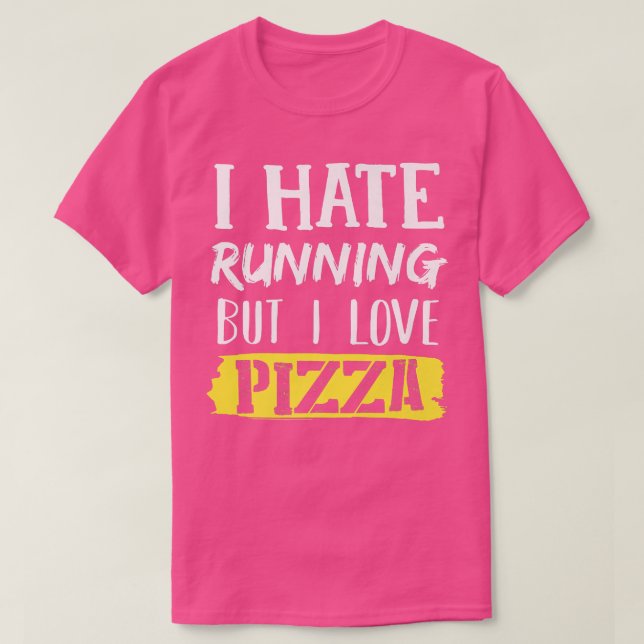 Jag hatar att springa, men jag Kärlek Pizza Premiu T Shirt (Design framsida)