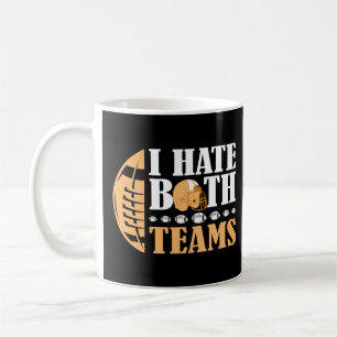 Jag hatar båda lagen Roligt amerikansk fotboll Kaffemugg