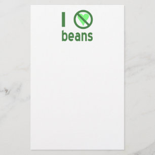 Jag hatar bönor Grön text Brevpapper