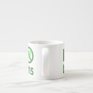 Jag hatar bönor Grön text Espressomugg