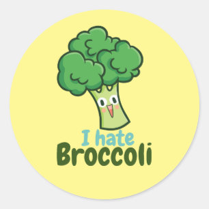 Jag hatar Broccoli Boy's Round Sticker Runt Klistermärke